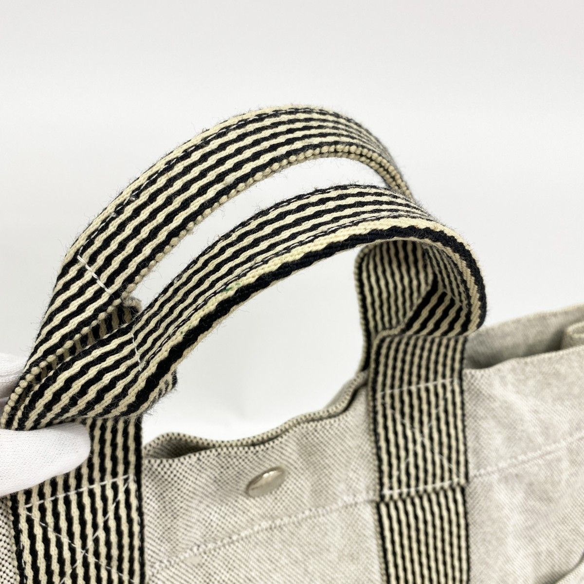 Hermes Tote New Fourre Tout Toile Ash Black Silver — view 8