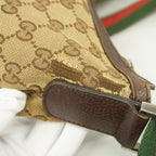 Gucci Shoulder Bag GG Canvas Sherry Line Brown Silver — view 7