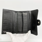 Chanel Trifold Wallet Quilted Icon Calfskin Black Silver — view 3