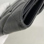 Chanel Trifold Wallet Quilted Icon Calfskin Black Silver — view 5