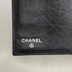 Chanel Trifold Wallet Quilted Icon Calfskin Black Silver — view 4