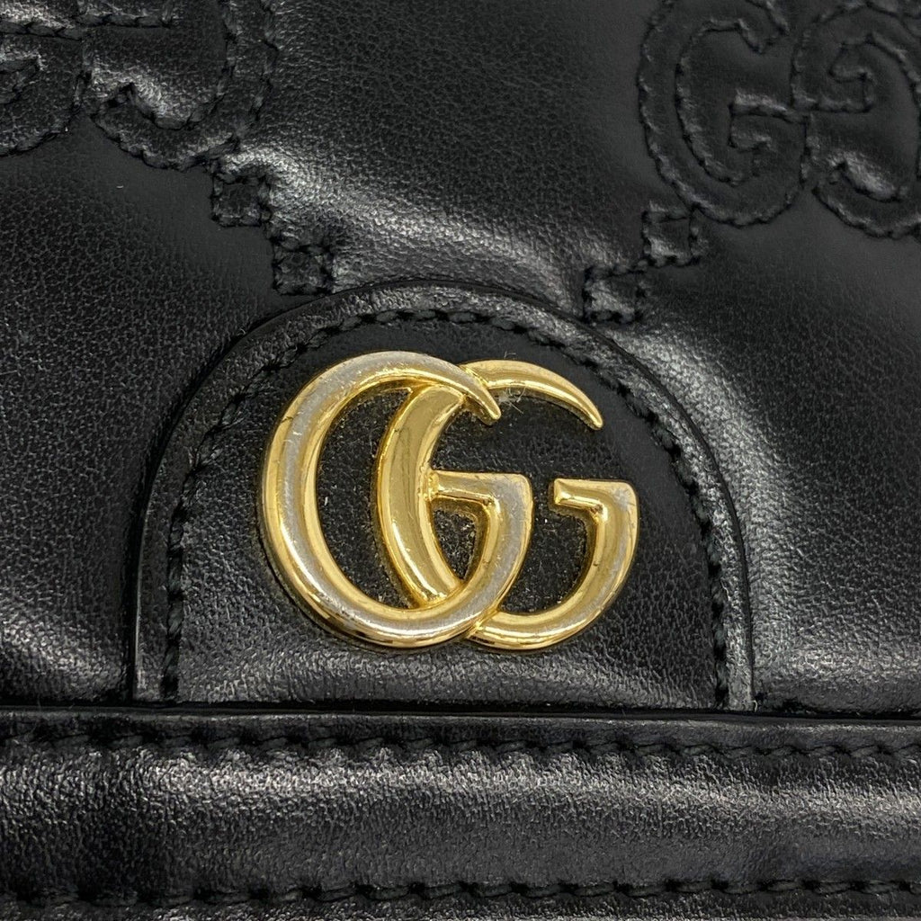 Gucci Wallet GG Matelasse Leather Black Gold — view 7