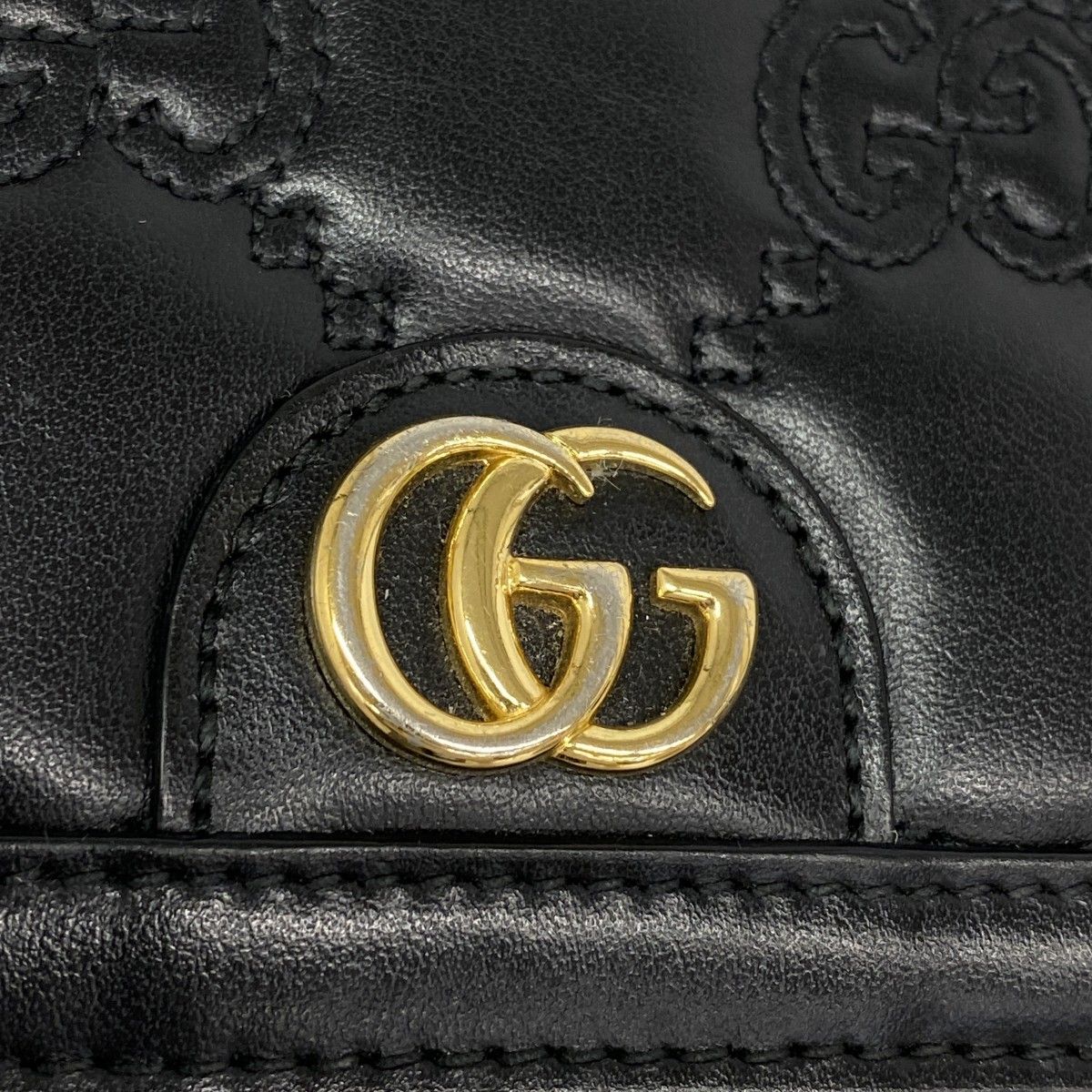 Gucci Wallet GG Matelasse Leather Black Gold — view 7