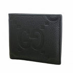 Gucci Wallet Jumbo GG Leather Black Silver