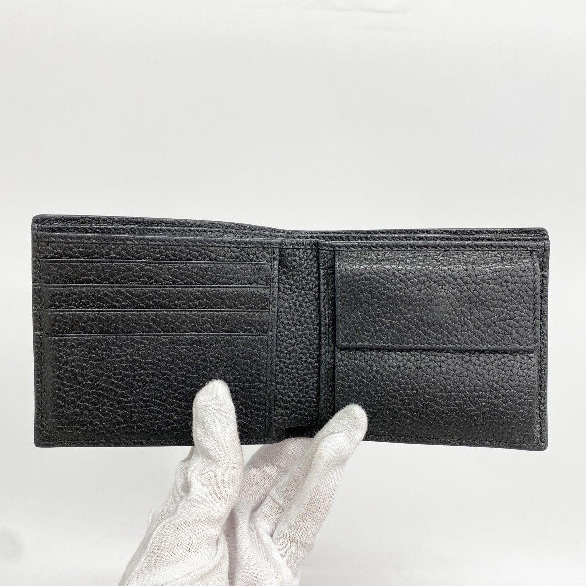 Gucci Wallet Jumbo GG Leather Black Silver — view 3