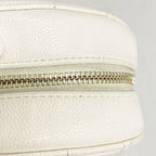 Chanel Shoulder Bag Quilted Caviar Leather White Gold — view 6