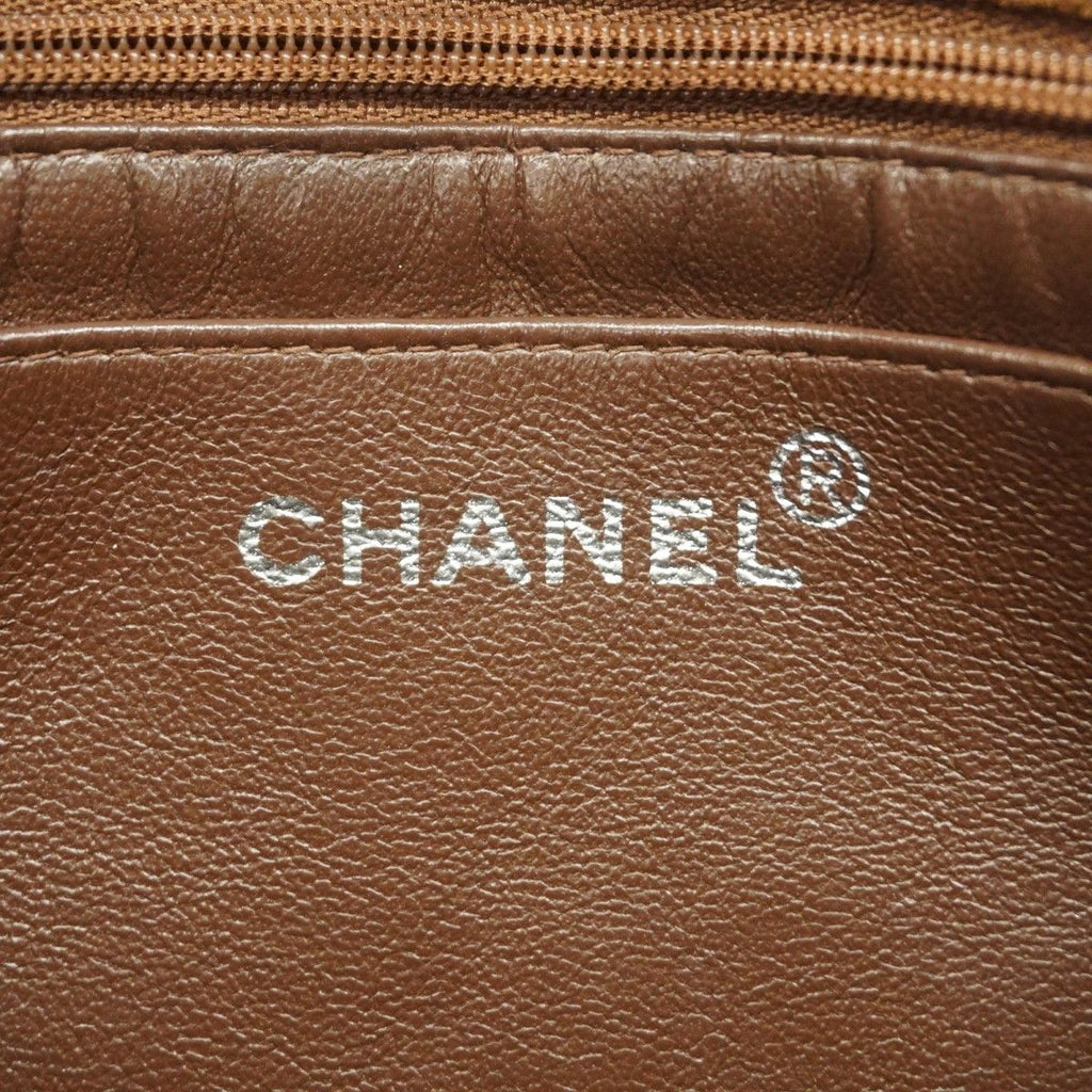 Chanel Chain Tote Quilted Suede Brown Silver — view 5