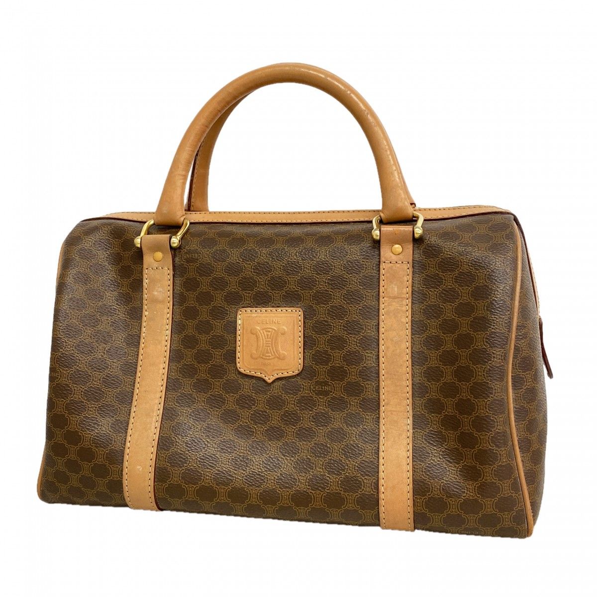 Celine Handbag Macadam Brown Gold