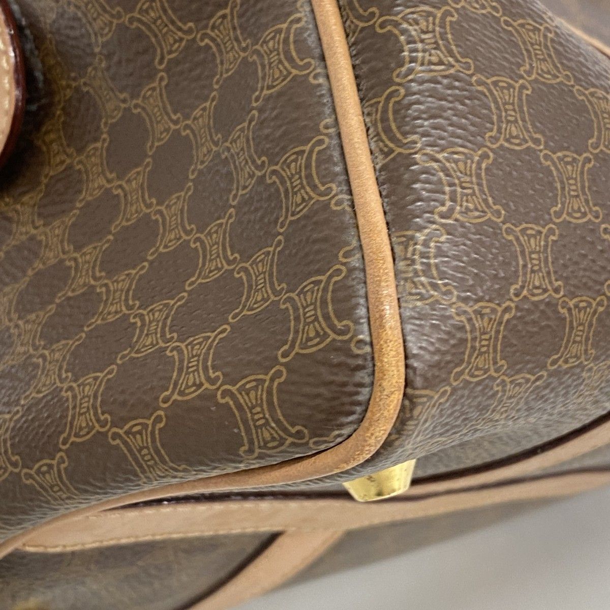 Celine Handbag Macadam Brown Gold — view 7