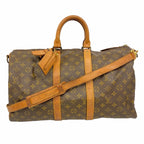 Louis Vuitton Boston Bag Monogram Keepall Bandouliere 45 Brown