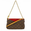 Louis Vuitton Handbag Monogram Pallas Clutch Brown Cerise 2-Way
