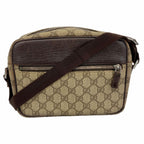 Gucci Shoulder Bag GG Supreme Beige Brown Silver