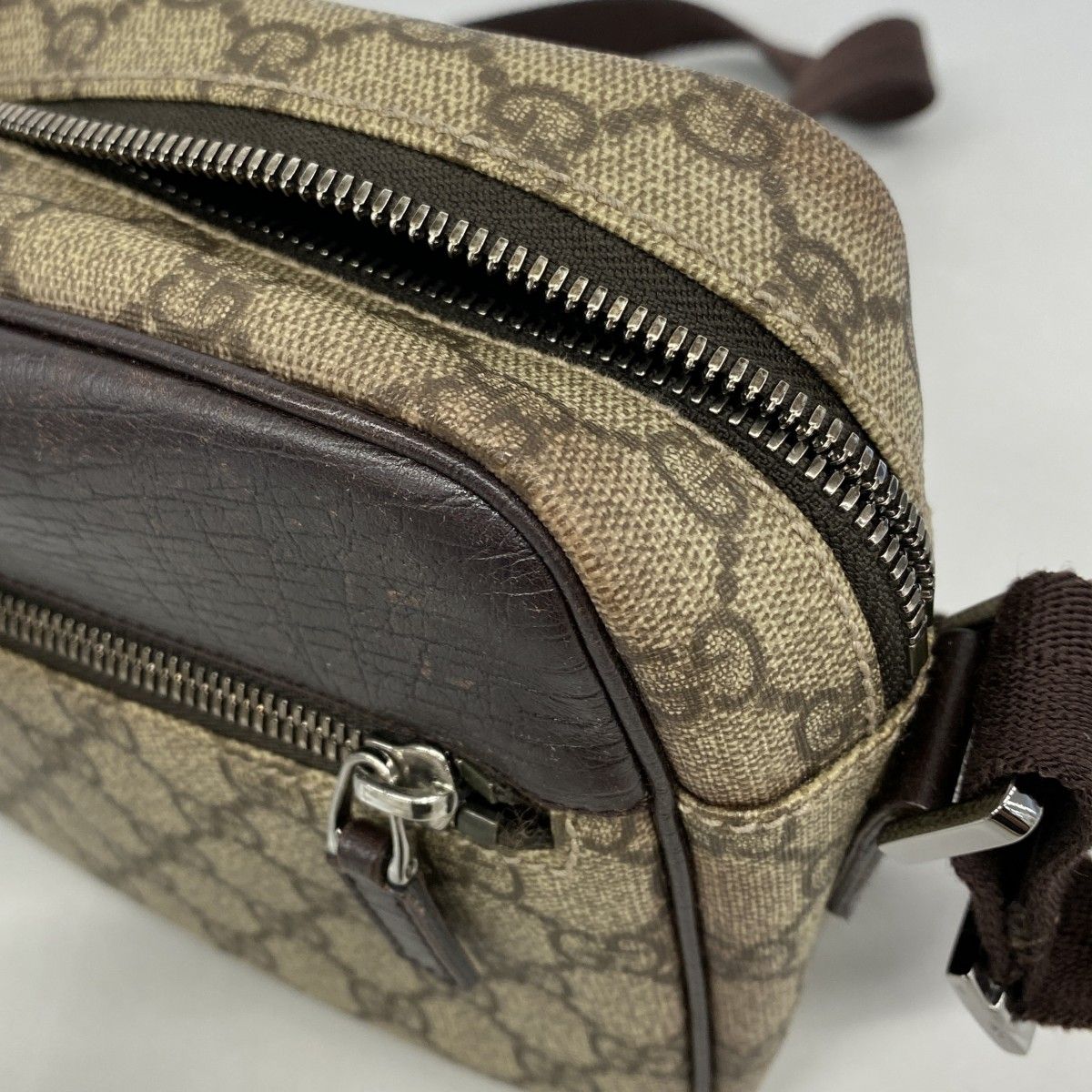 Gucci Shoulder Bag GG Supreme Beige Brown Silver — view 9