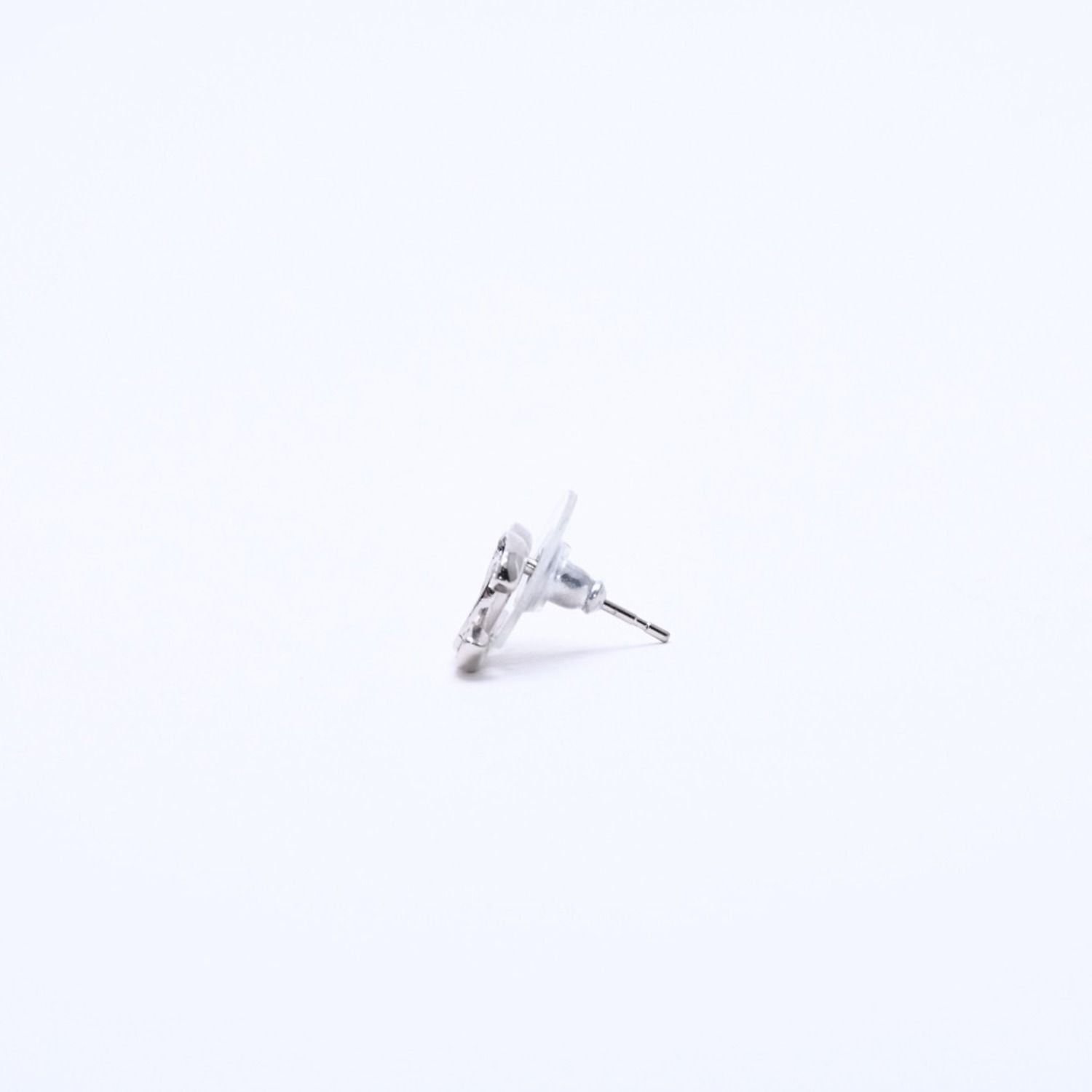 Chanel CC Logo Earrings 18 Metal Rhinestone Silver Black Clear — view 5