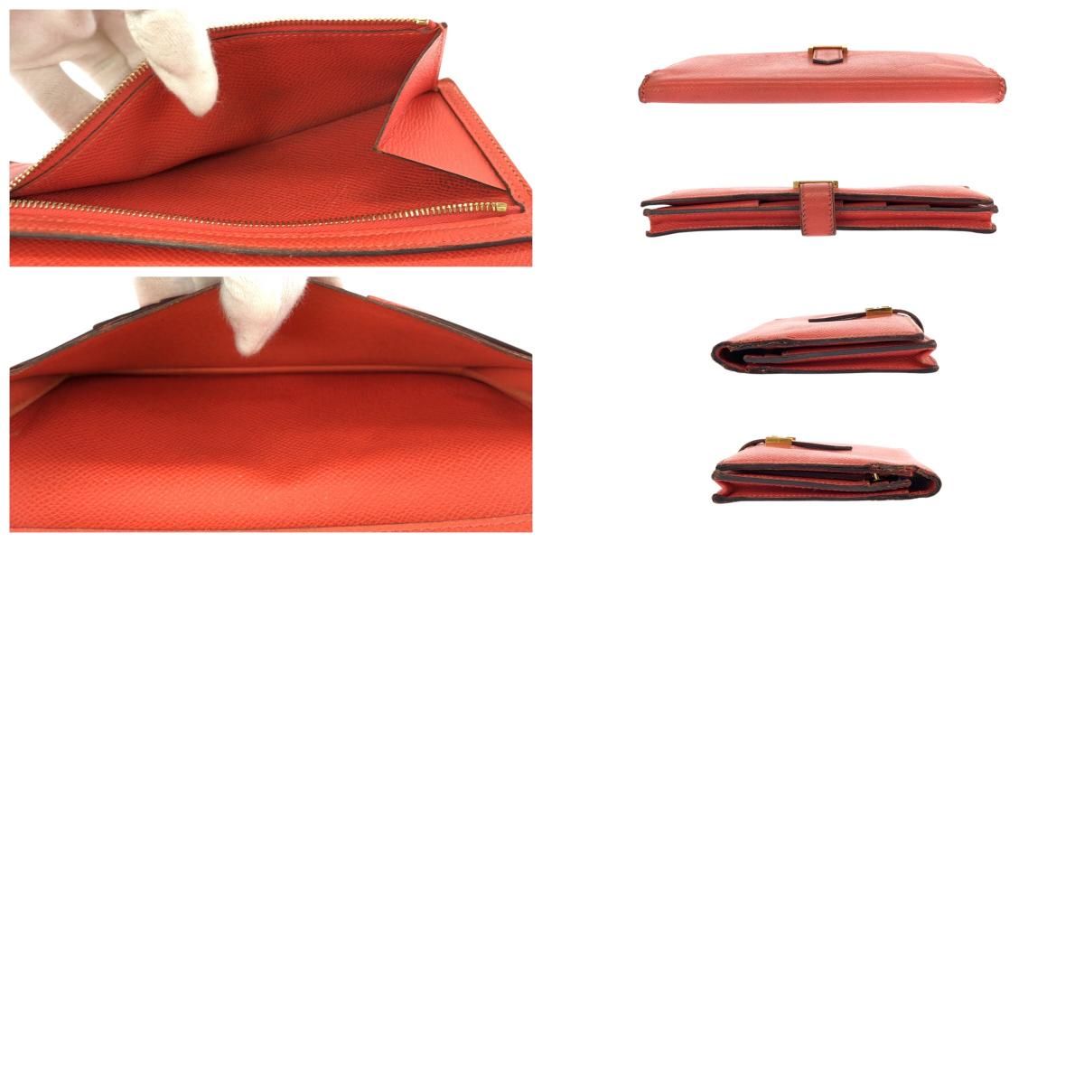 Hermes Bearn Souffle Orange Field Gold Veau Epsom Wallet — view 9