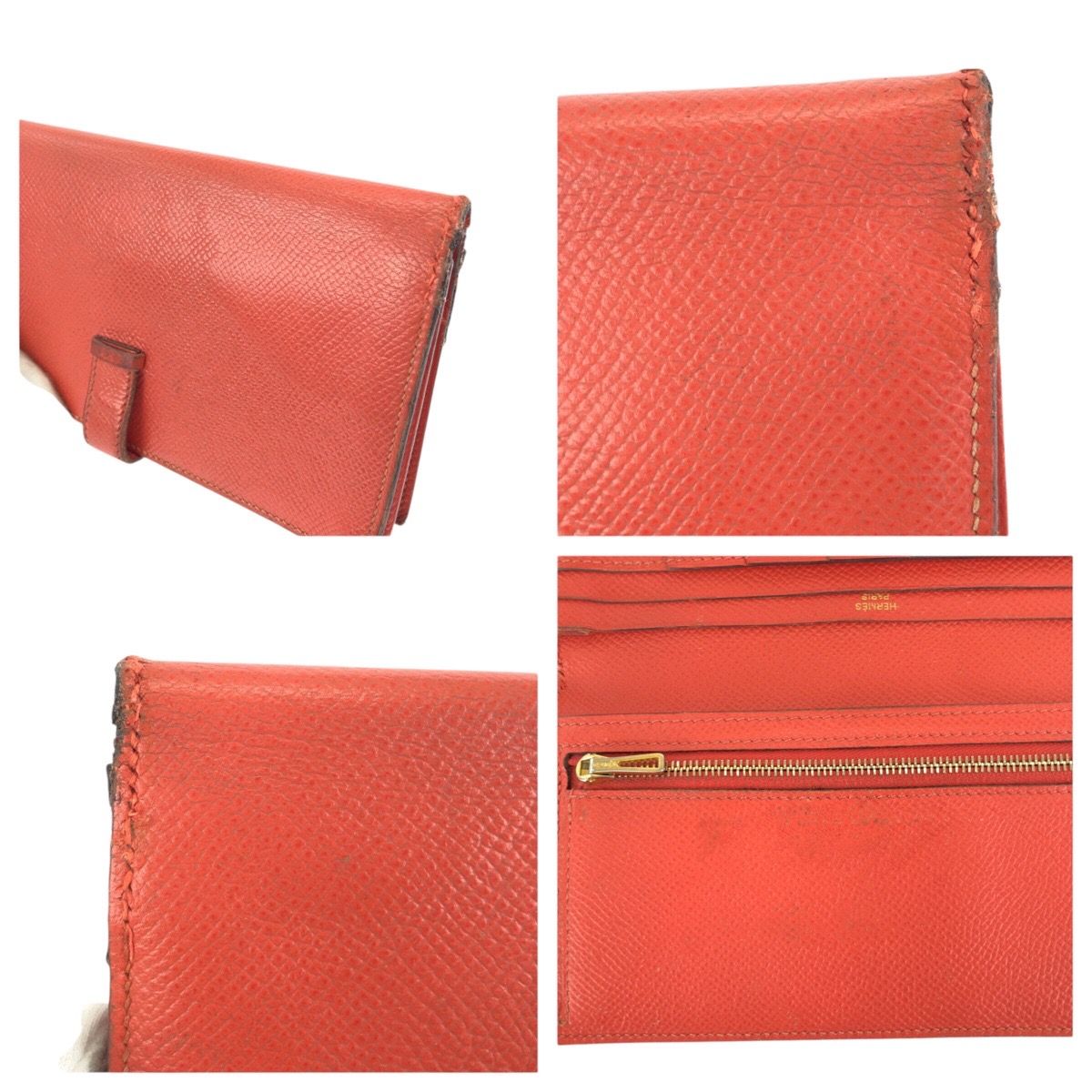 Hermes Bearn Souffle Orange Field Gold Veau Epsom Wallet — view 7