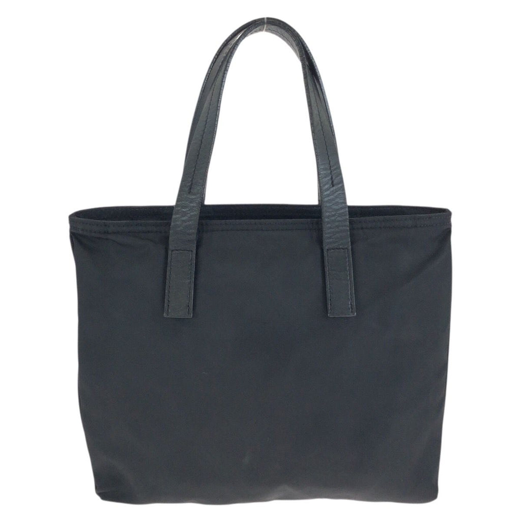 Prada Tessuto Black Silver Nylon Leather Handbag — view 2