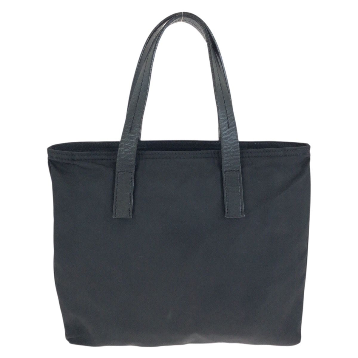 Prada Tessuto Black Silver Nylon Leather Handbag — view 2