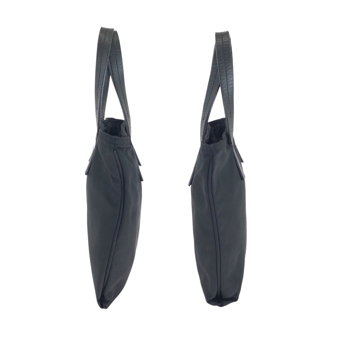 Prada Tessuto Black Silver Nylon Leather Handbag — view 8