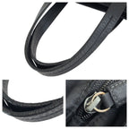 Prada Tessuto Black Silver Nylon Leather Handbag — view 6