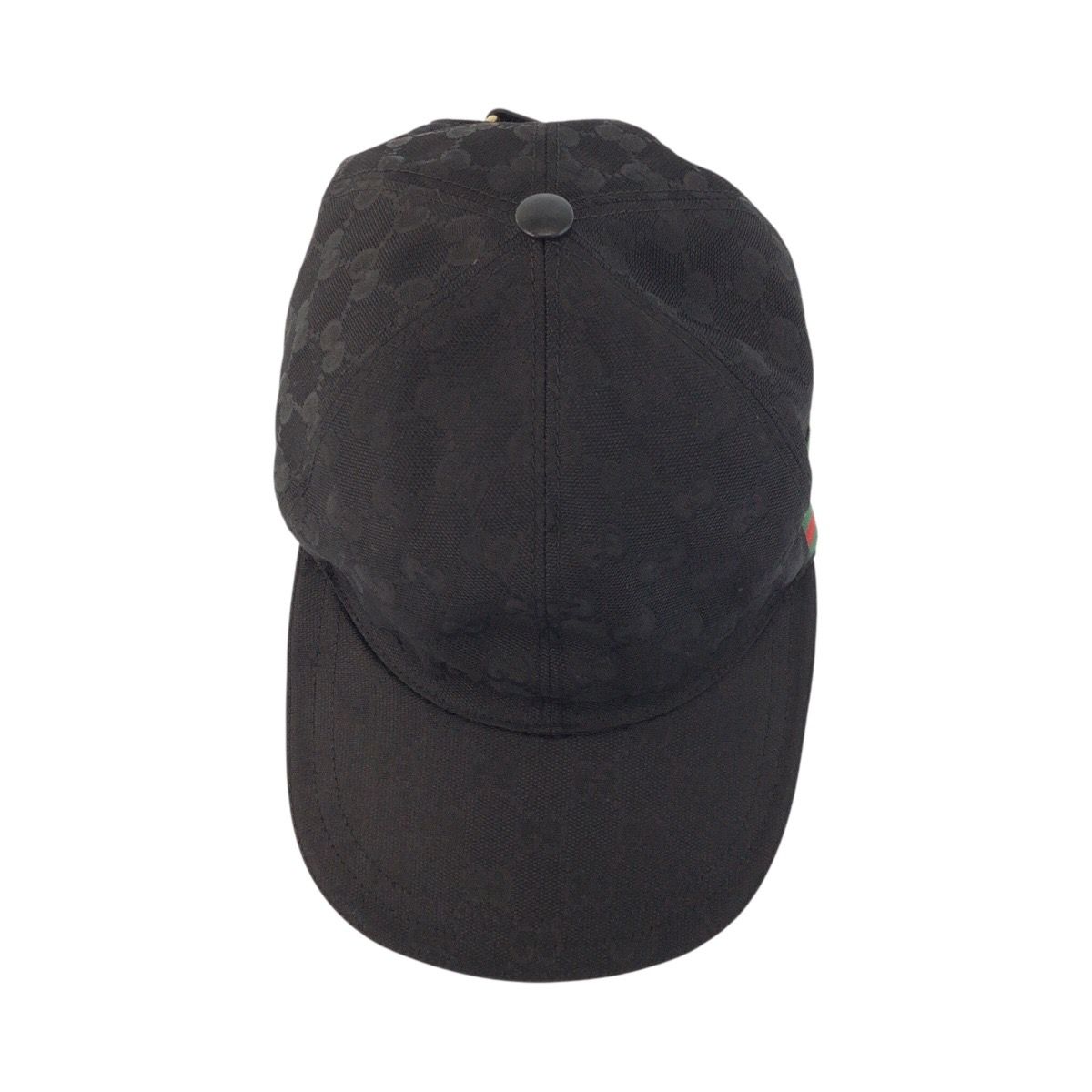 Gucci Sherry Line GG Pattern Black Green Red Polyester Nylon Cap — view 4