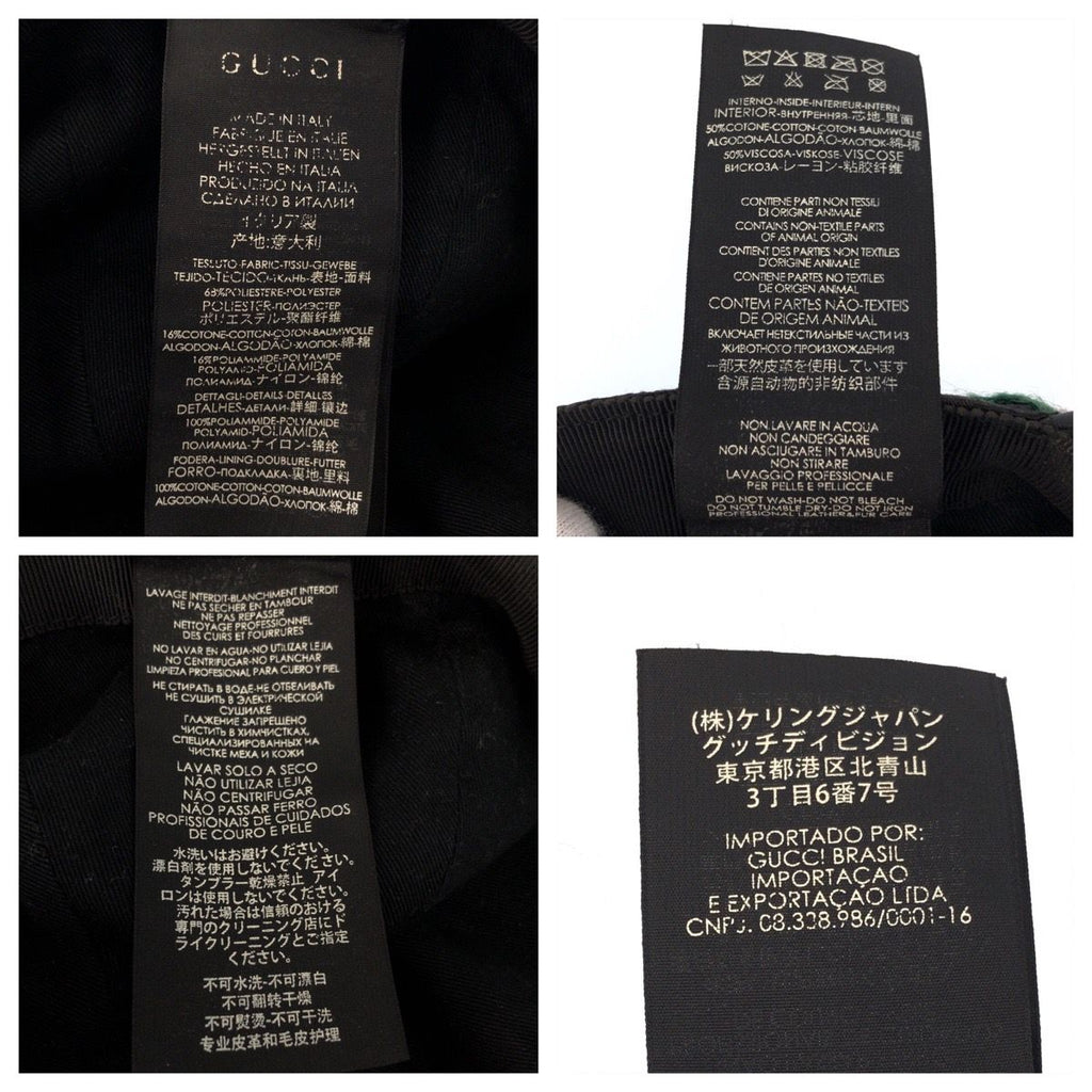 Gucci Sherry Line GG Pattern Black Green Red Polyester Nylon Cap — view 8