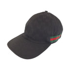 Gucci Sherry Line GG Pattern Black Green Red Polyester Nylon Cap