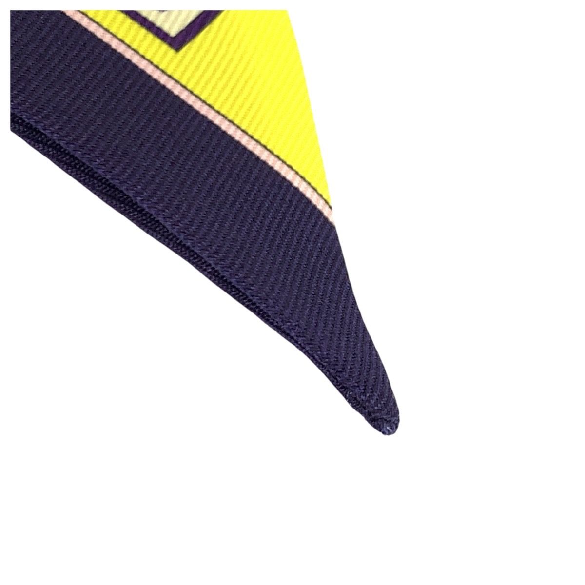 Hermes Twilly Camails Yellow Multicolor Silk Scarf Ribbon — view 7