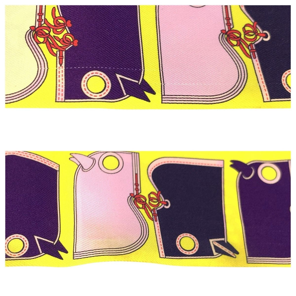Hermes Twilly Camails Yellow Multicolor Silk Scarf Ribbon — view 5