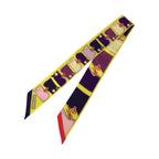Hermes Twilly Camails Yellow Multicolor Silk Scarf Ribbon