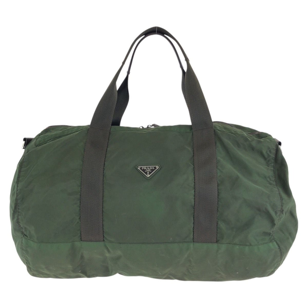 Prada Tessuto Green Silver Nylon Boston