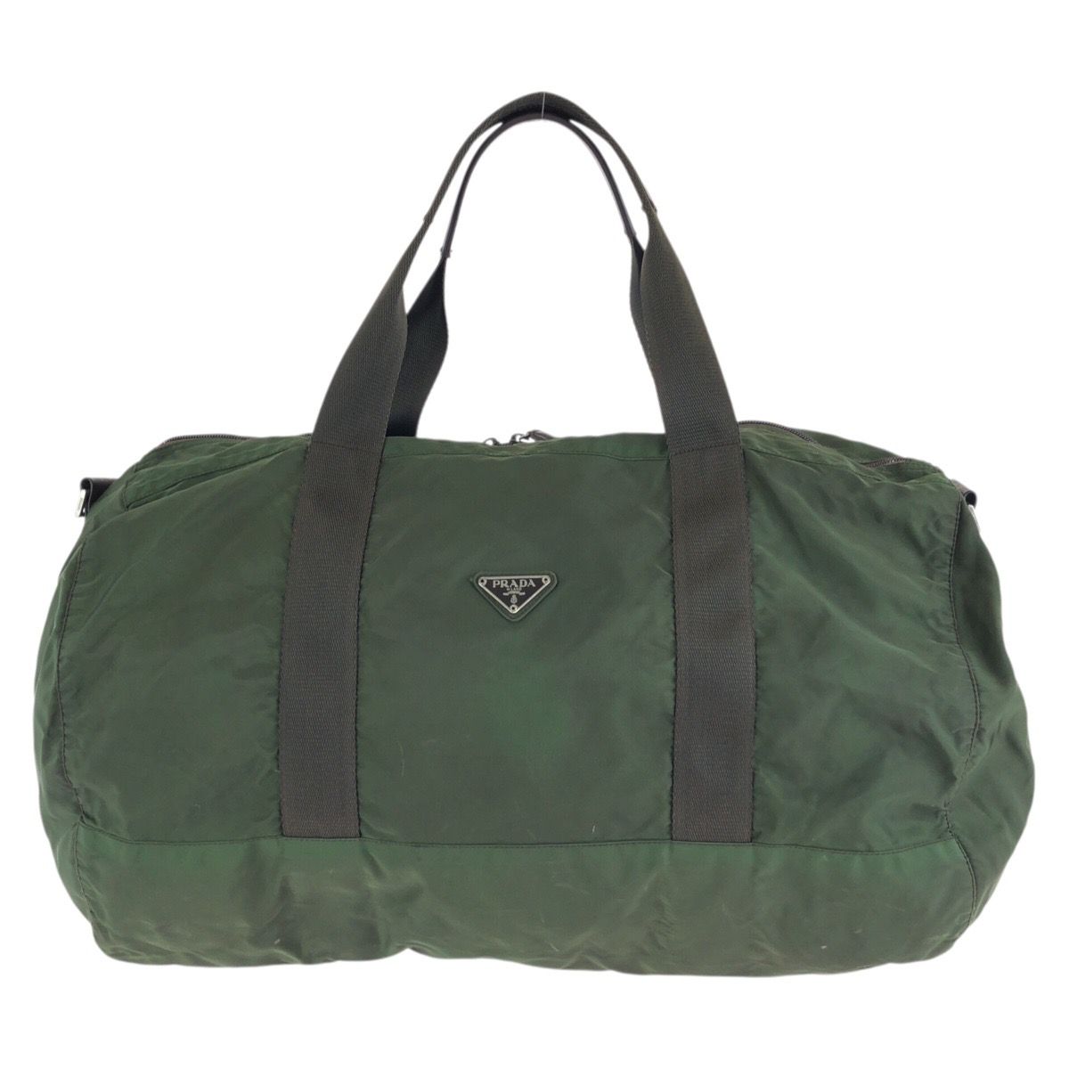 Prada Tessuto Green Silver Nylon Boston