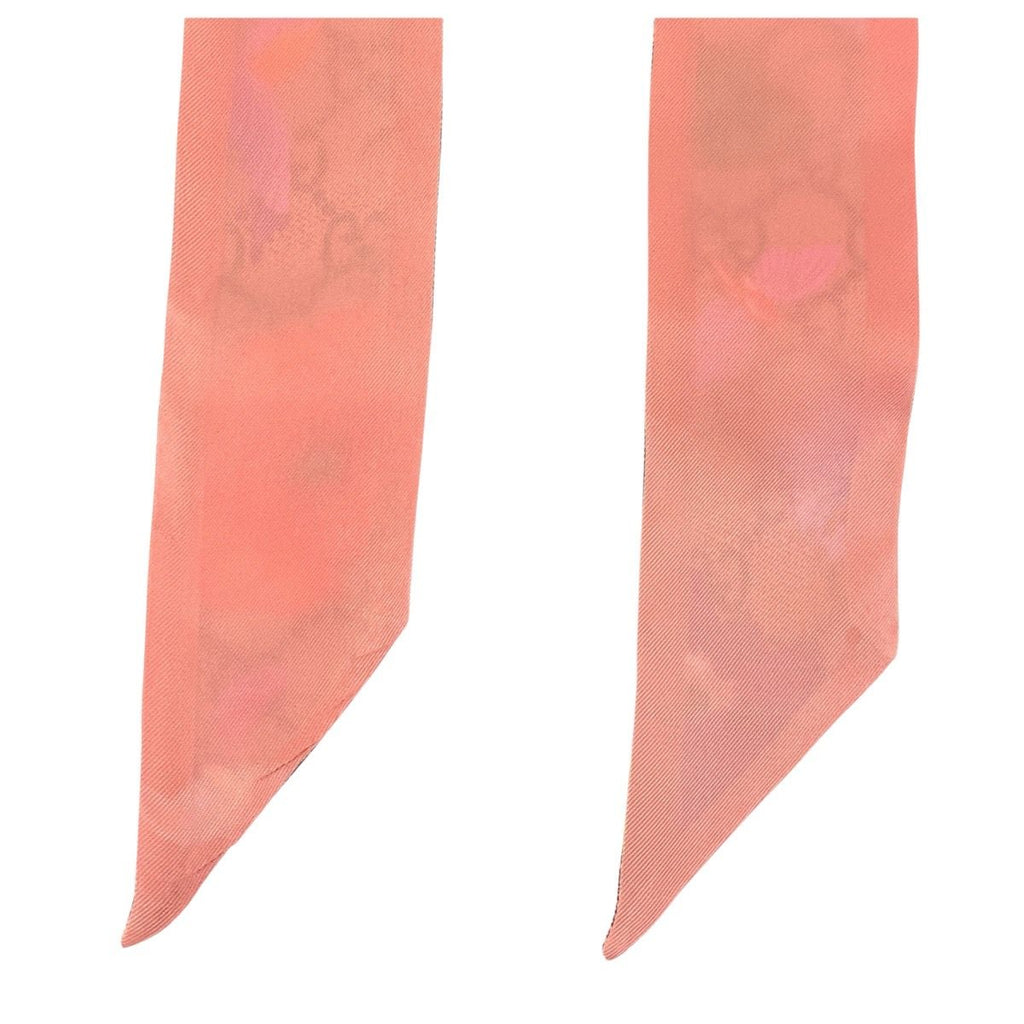 Gucci Flora Print GG Pattern Beige Multicolor Silk Scarf Ribbon — view 5