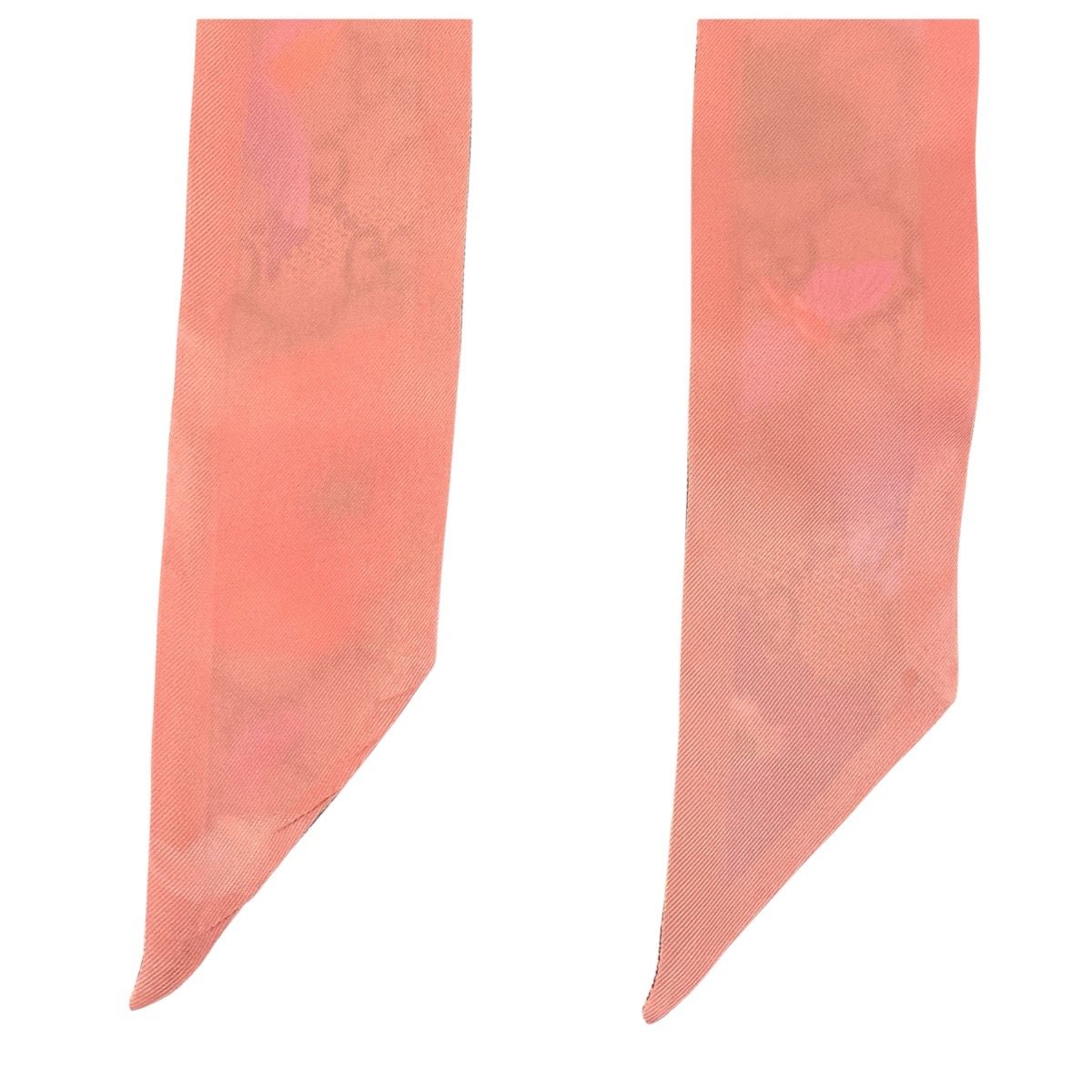 Gucci Flora Print GG Pattern Beige Multicolor Silk Scarf Ribbon — view 5