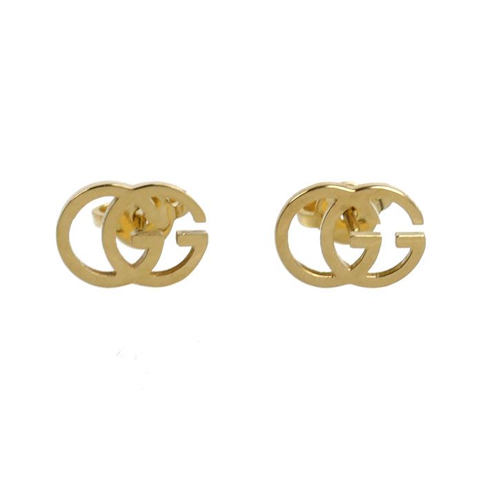 Gucci 18k Yellow Gold GG Running Stud Earrings