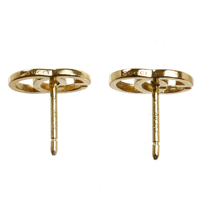 Gucci 18k Yellow Gold GG Running Stud Earrings — view 4