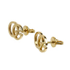 Gucci 18k Yellow Gold GG Running Stud Earrings — view 2