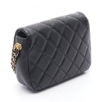 Chanel Shoulder Bag Mini Quilted Black Caviar Leather Chain — view 2