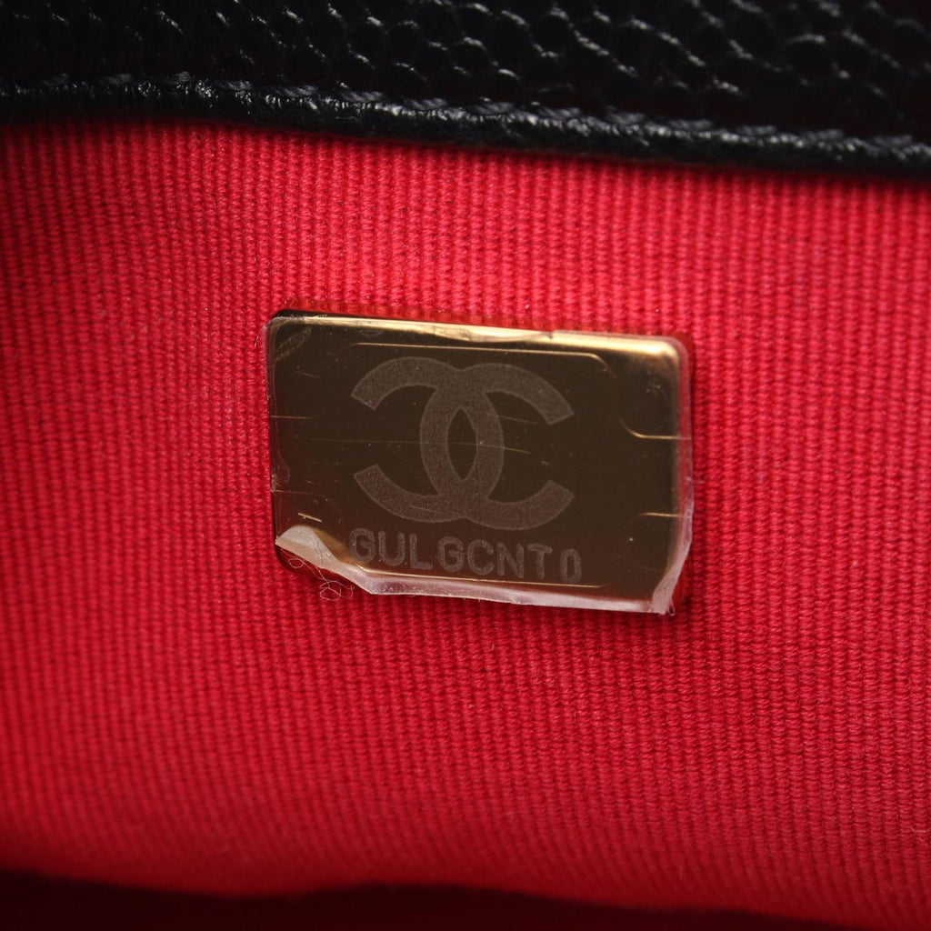 Chanel Shoulder Bag Mini Quilted Black Caviar Leather Chain — view 5