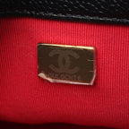 Chanel Shoulder Bag Mini Quilted Black Caviar Leather Chain — view 5