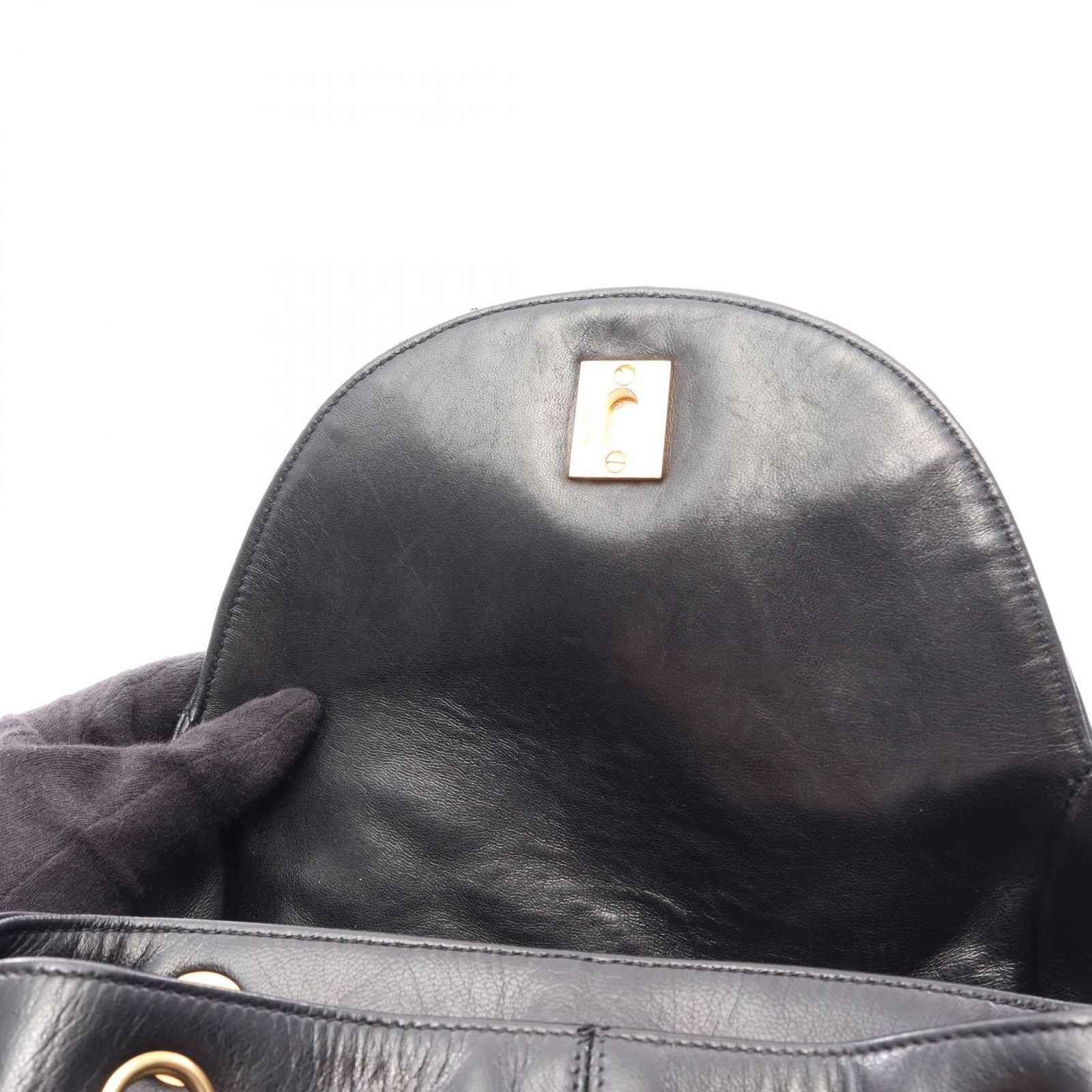 Chanel Backpack Quilted Black Lambskin — view 7