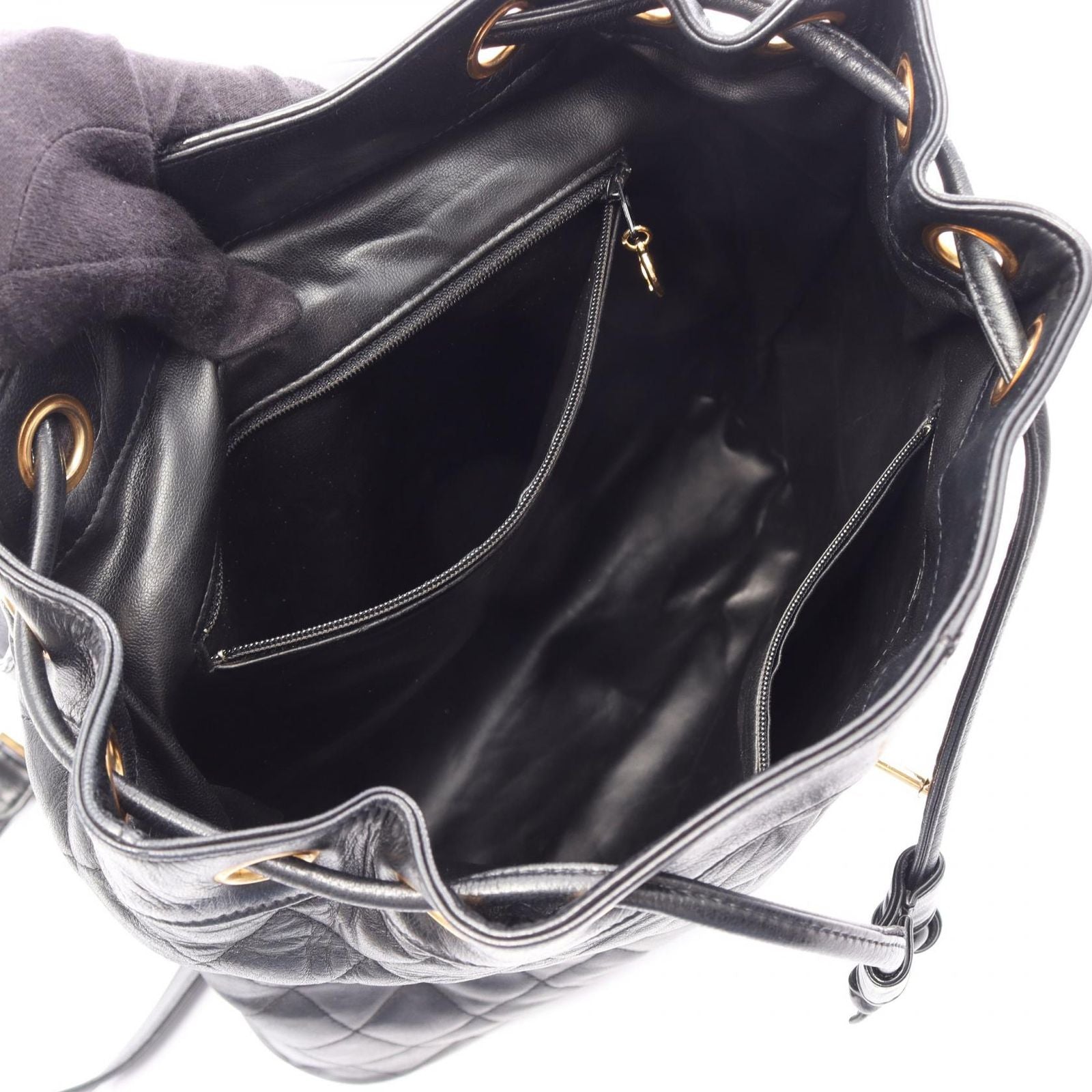 Chanel Backpack Quilted Black Lambskin — view 3