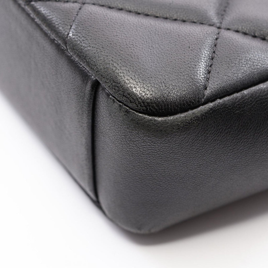 Chanel Shoulder Bag Quilted Black Lambskin Diamond Stitch Chain — view 8