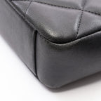 Chanel Shoulder Bag Quilted Black Lambskin Diamond Stitch Chain — view 8