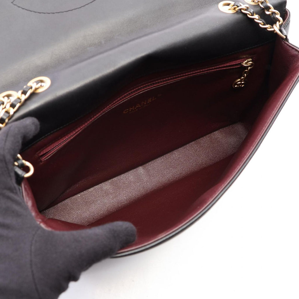 Chanel Shoulder Bag Quilted Black Lambskin Diamond Stitch Chain — view 3