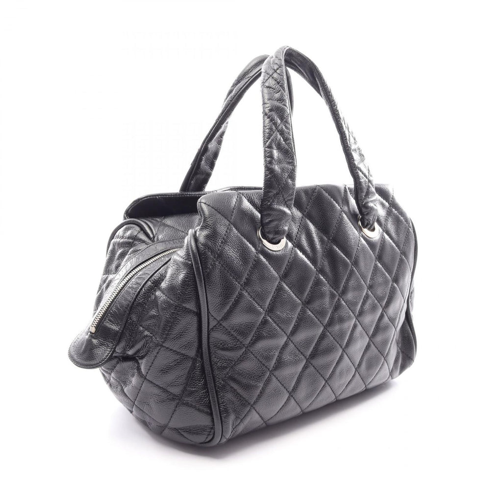 Chanel Quilted Black Calf CC Logo Boston — view 2