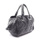 Chanel Quilted Black Calf CC Logo Boston — view 2