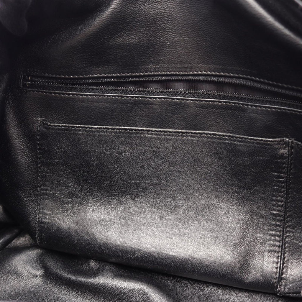 Chanel Quilted Black Calf CC Logo Boston — view 8