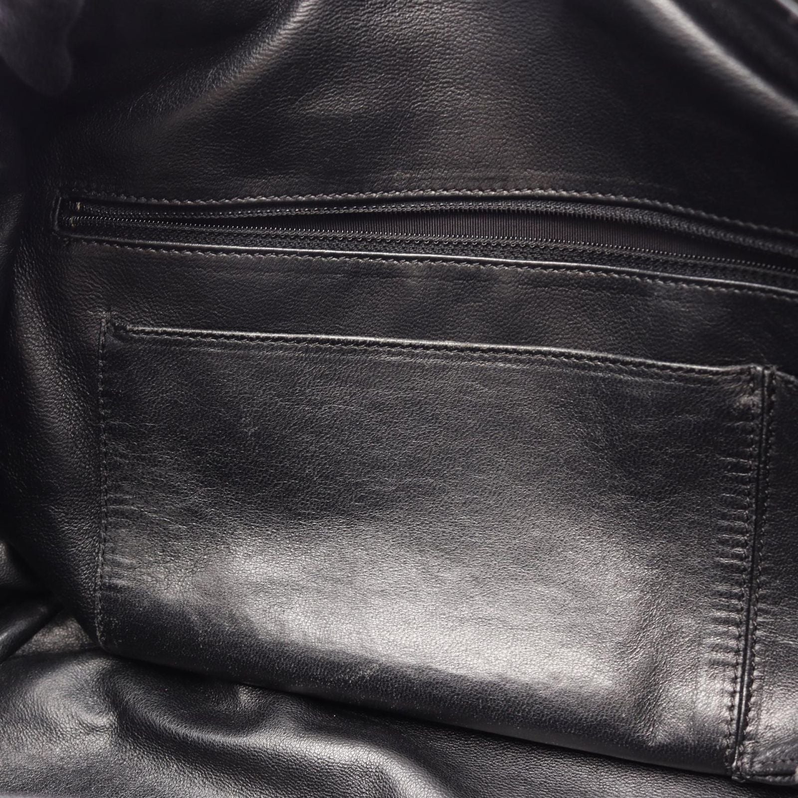 Chanel Quilted Black Calf CC Logo Boston — view 8