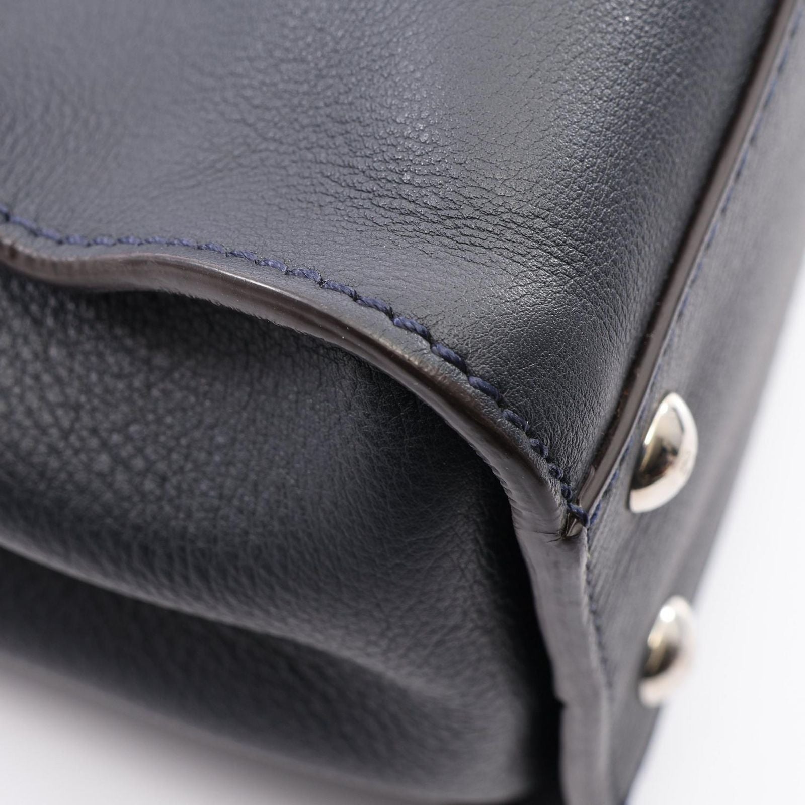 Fendi Handbag Peekaboo Regular 2-Way Navy Leather — view 6